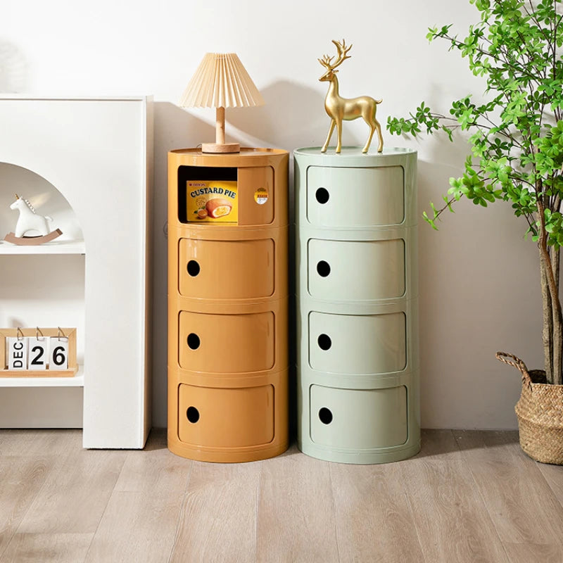 Nordic Ins Net Red Bedside Table Modern Minimalist White Round Creative Small Cabinet Mini Simple Plastic Side Cabinet 협탁