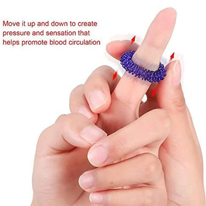 10pcs Finger Rings Set for Teens  Adults Stress Reducer Massager Stress Relief Fidget Toys Acupressure Rings Spiky Sensory