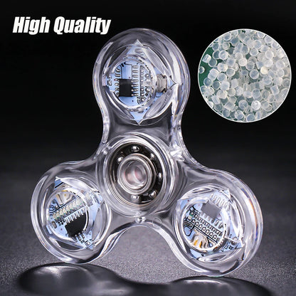 LED light Fidget Spinner Luminous Finger Stress Relief Toys Hand Top Spinners Glow in Dark Light Birthday Christmas Gift