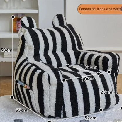 Single Sofa Chair Cartoon Seat Baby Sofa Children Sofa Cute Lazy Bean Bag Environmentally Friendly Thickened Portable Sofa Chair