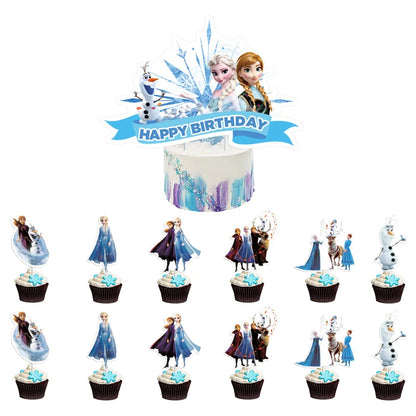 Frozen Anna Elsa Princess Birthday Party Decorations Kids Disposable Tableware Plates Cups Napkins Balloons Baby Shower Supplies