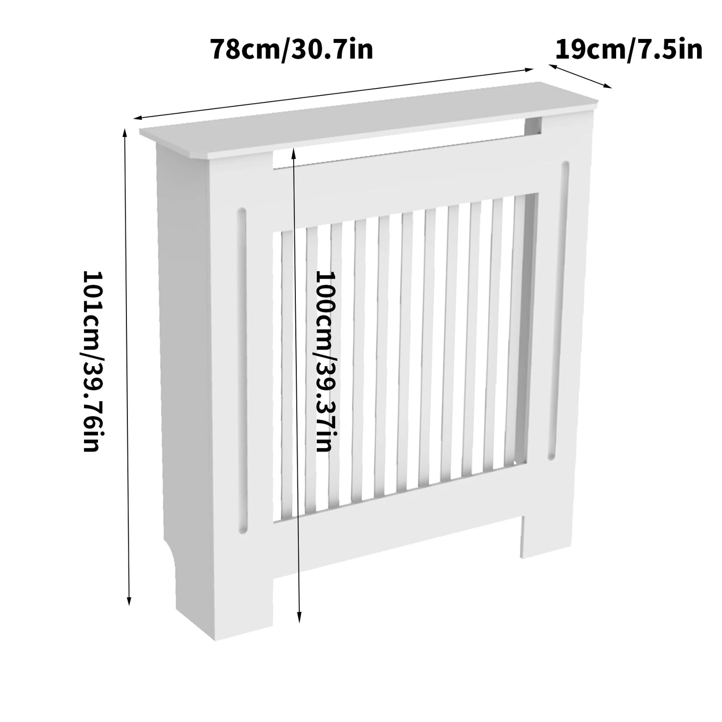 Super Tall 100CM Radiator Cover Strong Grill Shelf Cabinet MDF Cupboard Modern Vertical/Horizontal Style