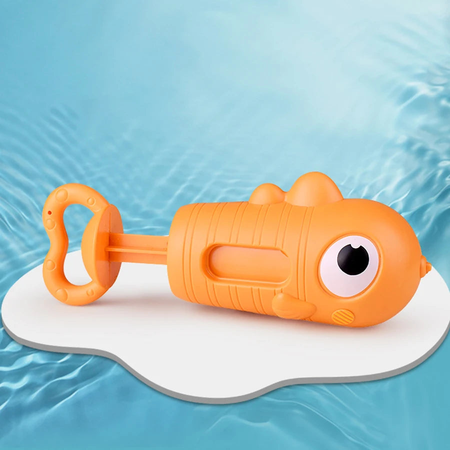 Kids Pull-Out Water Gun Toys For Children Shark Cartoon Design Summer Play Beach Watergun Sprinkler Bathroom Shower Bath Toys