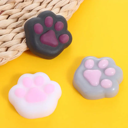 Mini Cat Paw Squeeze Toy Silicone Pinch Decompression Toy Plush TPR Fidget Sensory Toys For Kids Adults Gift