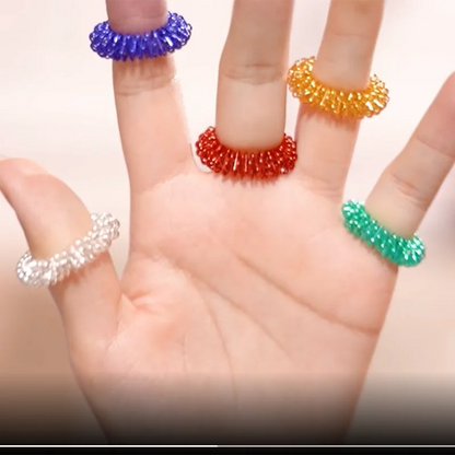 10pcs Finger Rings Set for Teens  Adults Stress Reducer Massager Stress Relief Fidget Toys Acupressure Rings Spiky Sensory