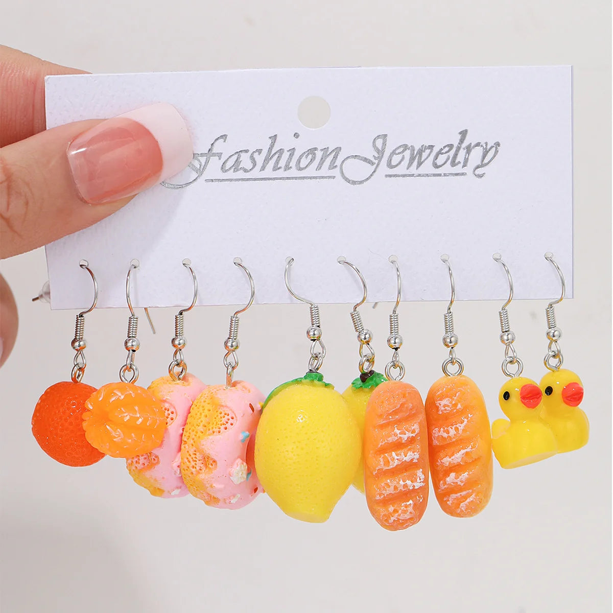 Fashion Sweet Fruit Drink Earrings Set for Women Cute Cartoon Food Ice Cream Donut Funny Resin Earrings Party Jewelry Gift New