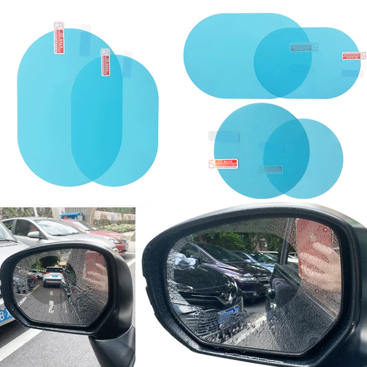 Car Rearview Mirror Film Side Window Rainproof Clear Film 2Pcs Anti Fog Window Mirror Protective Sticker Car Accessories