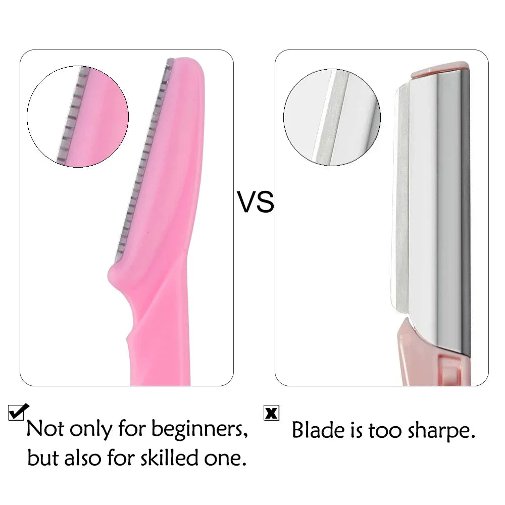 3/10Pcs  Eye Brow Epilation Hair Removal Cutters Safety Knife Makeup Scraper Eyebrow Trimmer Blade Women Face Shaver Portable