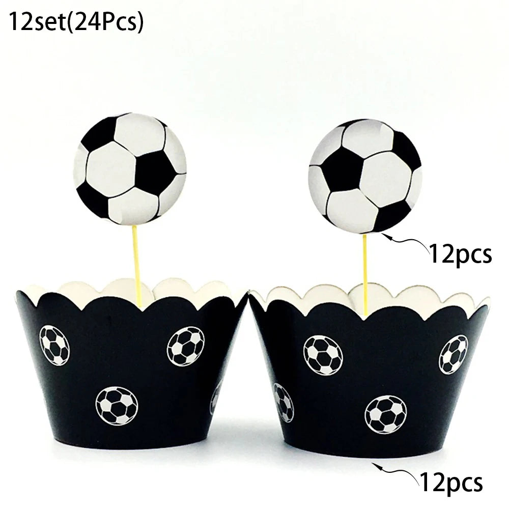 Soccer Theme Disposable Tableware Soccer Party Paper Plate Napkin Straws Cup Football Themed Birthday Party Decoration Supplies