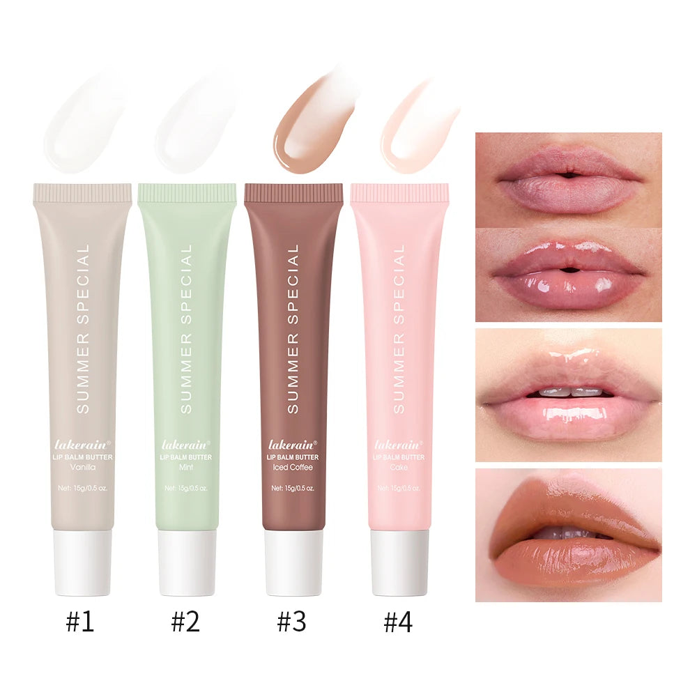 Summer Lip Balm Moisturizing Mirror Lip Gloss Lip Vanilla Mint Iced Coffee Cake Smell Lipstick Transparent Lip Oil  Makeup