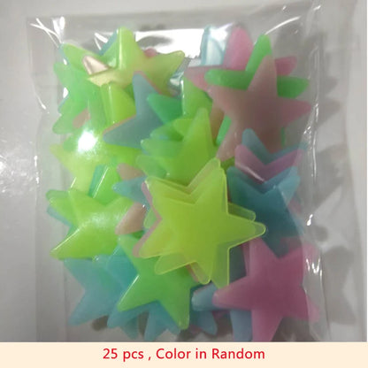 PVC Stars Glow Stickers Luminous In Dark Night Fluorescent Wall Art Decals For Kids Room Ceiling Home Festival Party Decoration