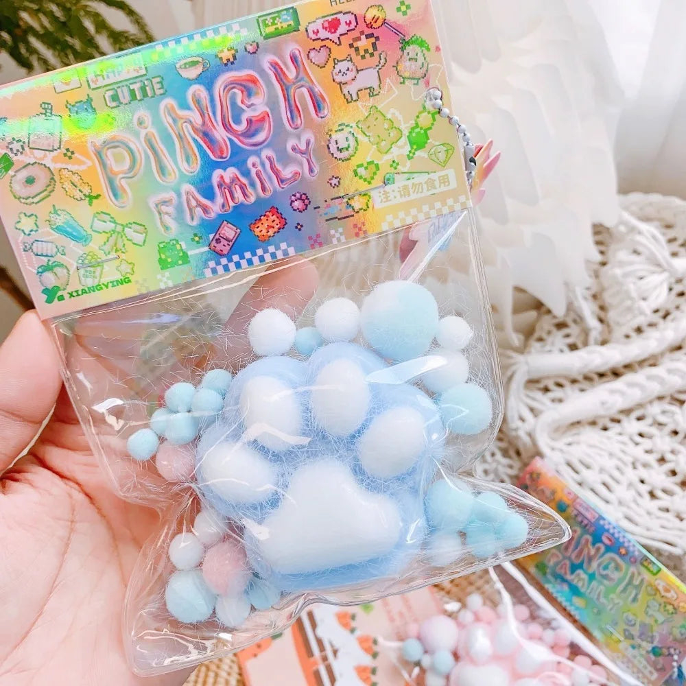 New PU Squeeze Toy Mochi Cat Foot Fidget Toy Antistress Ruduce Stress Fidget Therapy Beads Girl