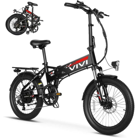 QVivi , 20" Folding Bike Peak 750W Ebikes for Adults, 21.7MPH Foldable Ebike Electric Bicycle with 48V Remo