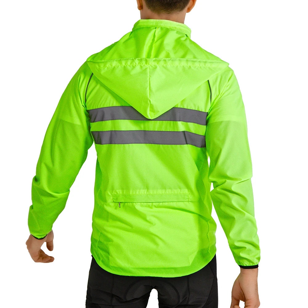 WOSAWE Cycling Windbreaker Men Packable Windproof Reflevtive Jacket Running Biking Hiking Riding Wind Coat MTB Bicycle Jersey