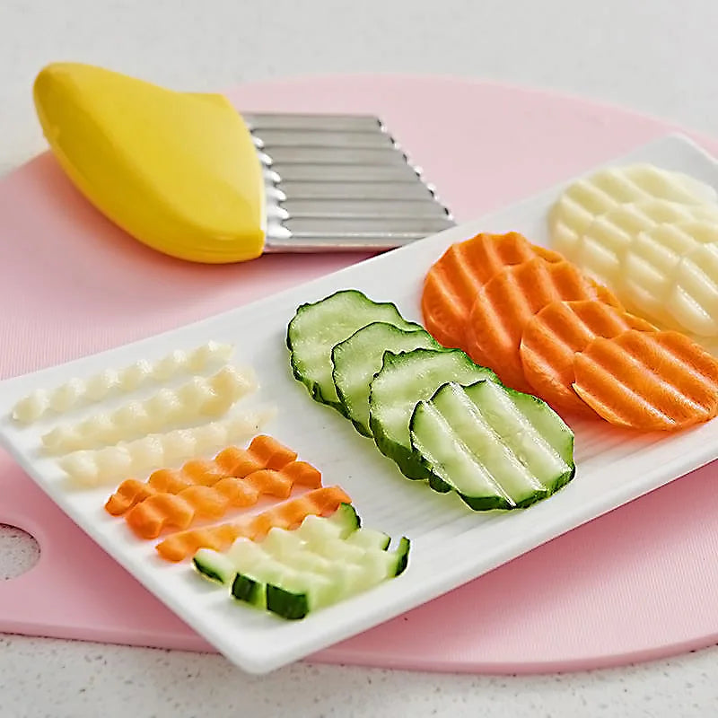 Potato Chip Slicer Vegetable Fruit Corrugated Wavy Knife French Fries Potato Cutter Kitchen Tools Accessories Gadget Supplies