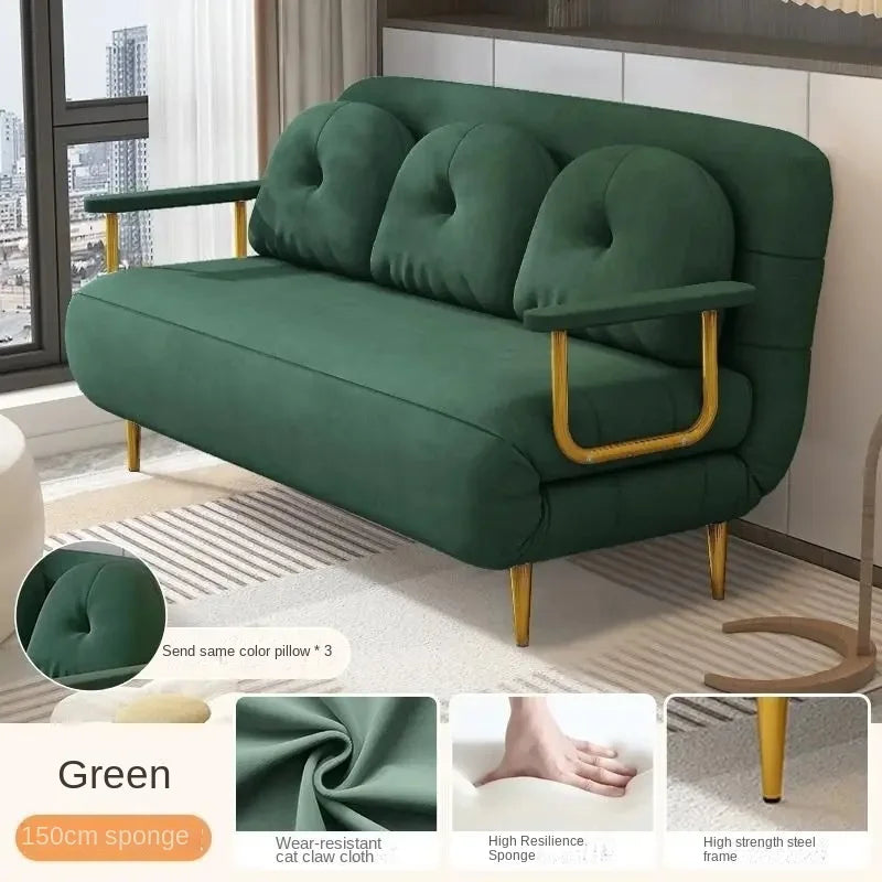 X&D Foldable Sofa New Sofa Bed Dual Use Single Small Unit Balcony Living Room Multi Functional Clouding Stretching Relaxing Sofa