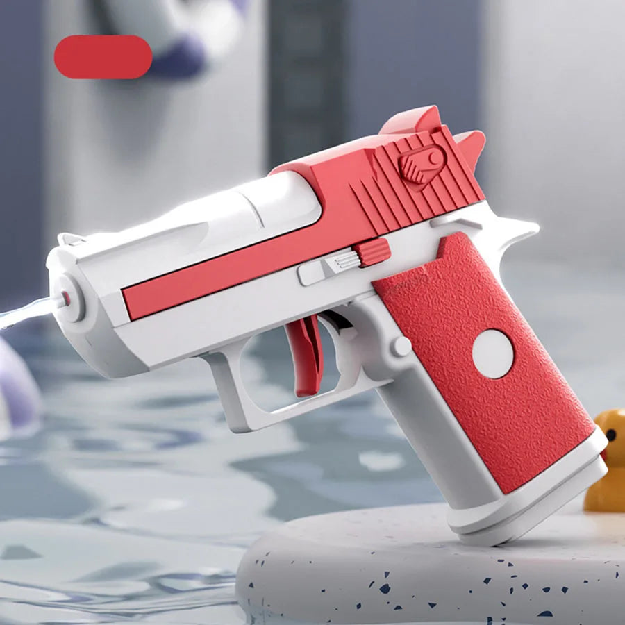 Kids Summer Mini Desert Eagle Mechanical Continuous Firing Water Gun Small Pistol Outdoor Beach Pool Toys Shoot Water Guns Gifts