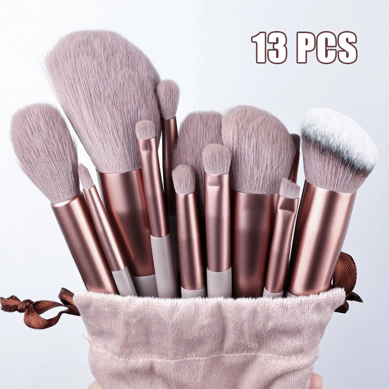 13pcs Makeup Brush Makeup Soft Hair Fiber Brush Beginner Eye Shadow Brush Powder Concealer Brush Tool