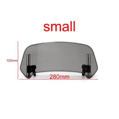 Universal Motorcycle Windshield Extension Adjustable Spoiler Clamp-On Windscreen Deflector For BMW KAWASAKI YAMAHA HONDA SUZUKI