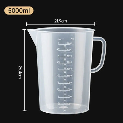 1PC Clear Graduated Measuring Cup Scale Plastic Transparent Mixing Cup Large Capacity With Lid Laboratory Beaker Kitchen Baking