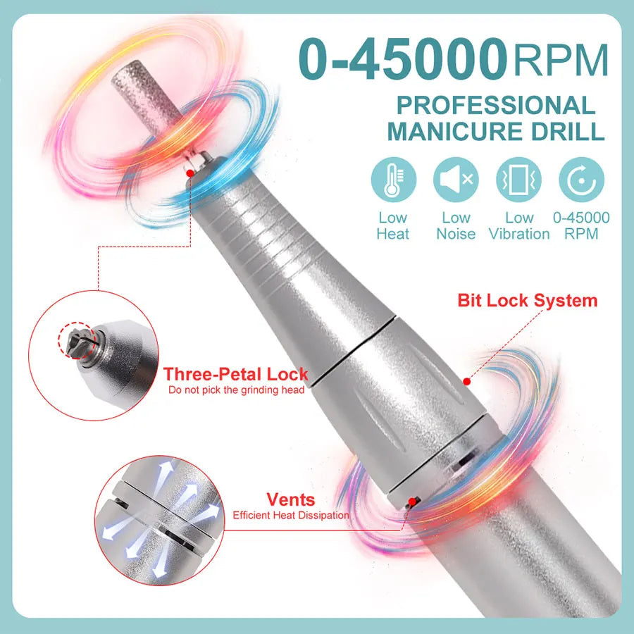 Portable Electric Nail Drill Rig Display Nail Grinder, Professional Nail Polish Grinder Nail Accessories Set