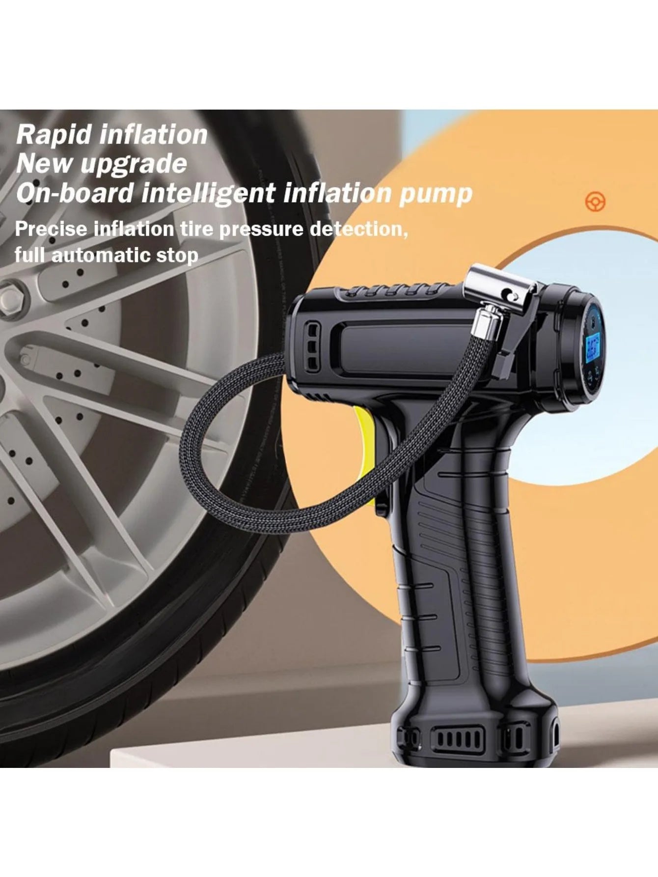 120W Handheld Air Compressor Wireless/Wired Inflatable Pump Portable Air Pump Tire Inflator Digital for Car Bicycle Balls