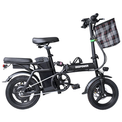 Electric Bike for Adults 600W Peak Motor, 20 mph Folding Ebike, 14" Adults Electric Bicycles,3 Levels Assist,Multi-Shock Ebike,