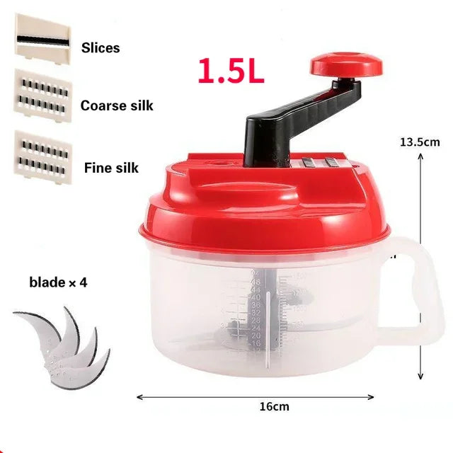 Mixer Food Processor Kitchen Manual Powerful Egg Blender Meat Grinder Vegetable Chopper Shredder Stainless Steel Blade Cutter