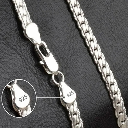 925 Sterling Silver 5MM 18K Gold Full Sideways Figaro Chain Necklace For Woman Man Fashion Wedding Engagement Jewelry Gifts