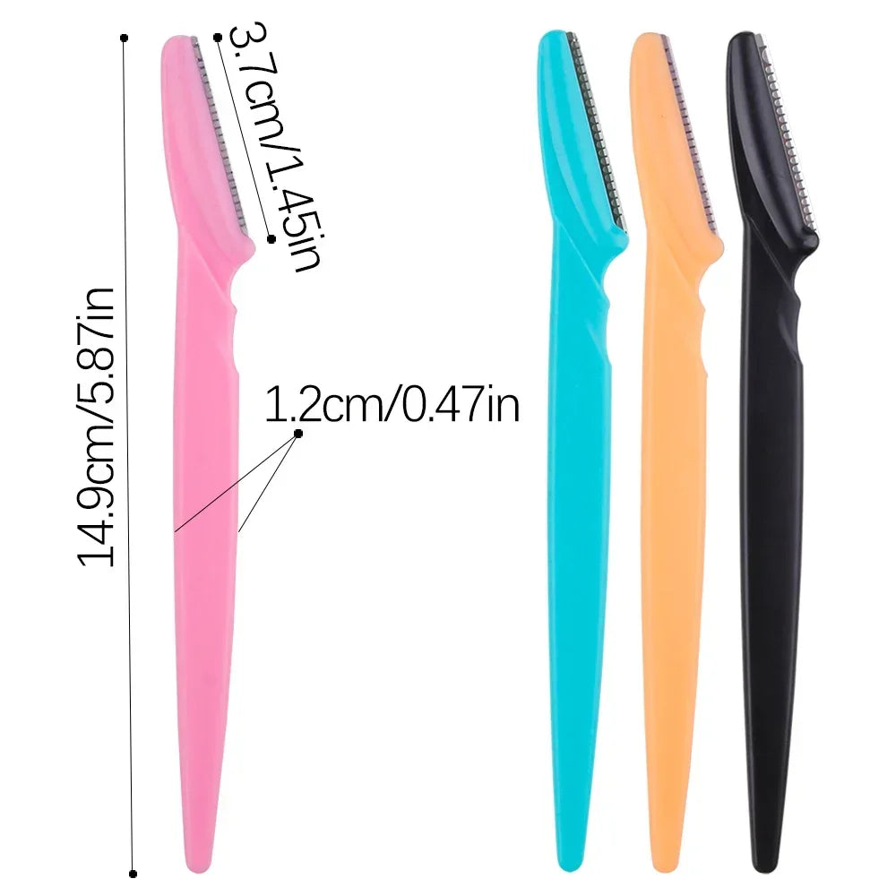 3/10Pcs  Eye Brow Epilation Hair Removal Cutters Safety Knife Makeup Scraper Eyebrow Trimmer Blade Women Face Shaver Portable