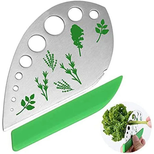 Multifunctional Herb Cutter Stripper Vanilla Vegetable Greens Leaf Remover 9 Holes Stainless Steel Peeler Cooking Kitchen Tools