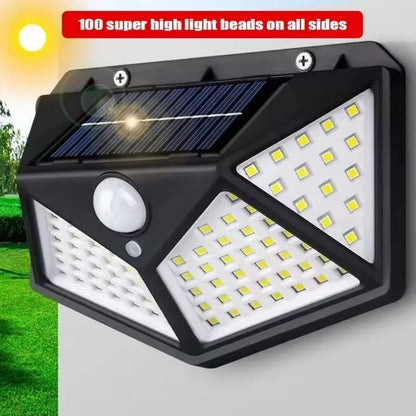 1/2/4/6/10Pcs 100 LED Wall Lights Outdoor Solar Lamp PIR Motion Sensor Solar Powered Sunlight Street Light for Garden Decoration