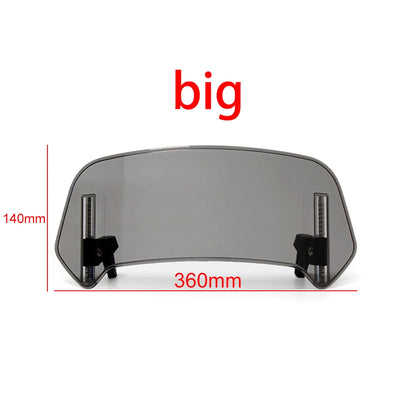 Universal Motorcycle Windshield Extension Adjustable Spoiler Clamp-On Windscreen Deflector For BMW KAWASAKI YAMAHA HONDA SUZUKI