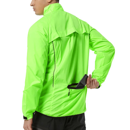 WOSAWE Men's Cycling Windbreaker Ultralight Reflective Windproof Jacket Men MTB Road Bike Wind Coat Long Sleeve Bicycle Clothing