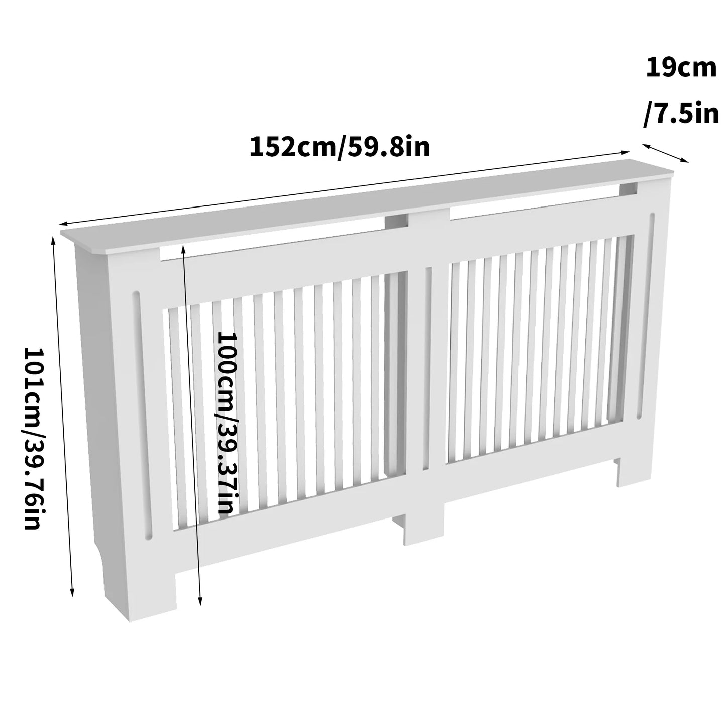 Super Tall 100CM Radiator Cover Strong Grill Shelf Cabinet MDF Cupboard Modern Vertical/Horizontal Style