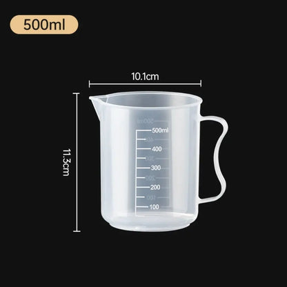 Plastic Graduated Measuring Cup Large Capacity Scale Laboratory Beaker Clear with Lid Transparent Mixing Cup Kitchen Baking