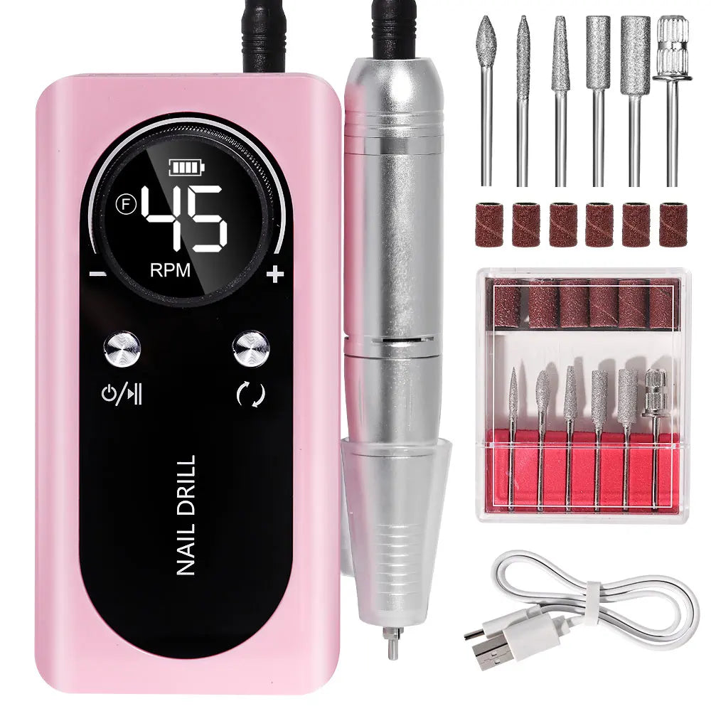 Portable Electric Nail Drill Rig Display Nail Grinder, Professional Nail Polish Grinder Nail Accessories Set