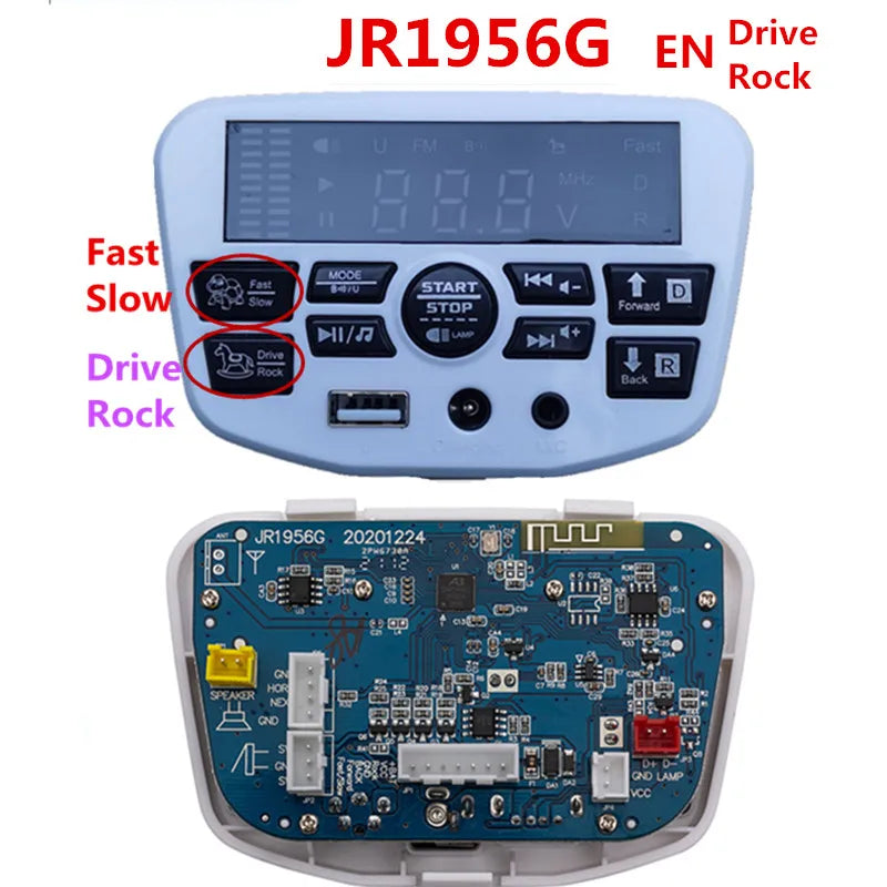 12V 24V 301 302 303 JR1927M 2.4G Bluetooth Multifunctional Central Control Panel for Kids Powered Ride on Car Replacement Parts