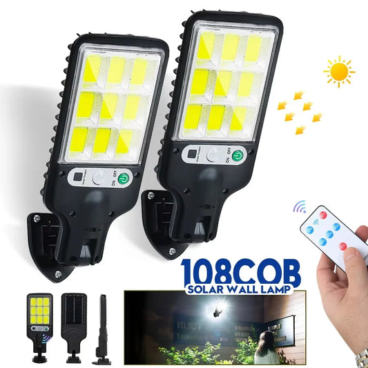 Solar Lights Outdoor With 3 Mode Waterproof Motion Sensor Security Lighting Wall COB Street Lamp for Garden Patio Garage Light