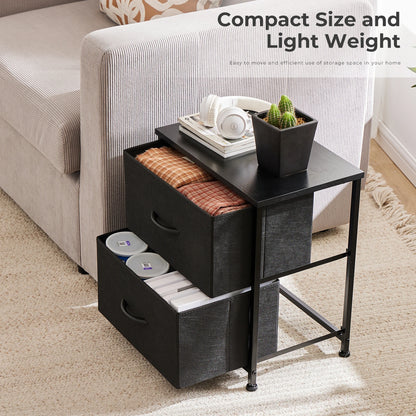 JHK Living Room Cabinet Layers Set of 2 Fabric Drawers Beside Nightstand Table Closet Chest Clothes Display Cabinet Of Furniture