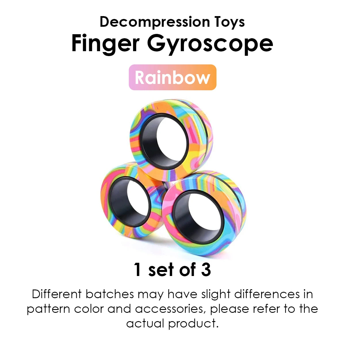 3Pcs Magnetic Rings Fidget Toy Set Adult Fidget Magnets Spinner Rings Fidget Pack Great Gift for Adults Teens Kids