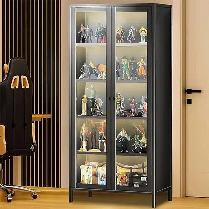 Display Cabinet, 5-Tier Tall Bookcase with Adjustable Shelves, Collectibles Toy Organizers Rack & Display Shelf, Bookshelf