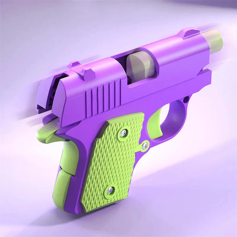 UNGH 3D Gravity Gun Straight Jump Mini Pistol Model Anti-stress Fidget Toys Children Push Card Stress Relief Toy for Kids Adult