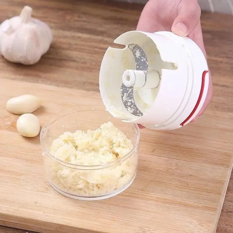 Manual Garlic Chopper Kitchen Mini Meat Grinder Multifunction Rotate Vegetable Cutter Mincer Mixer Stainless Steel Garlic Masher