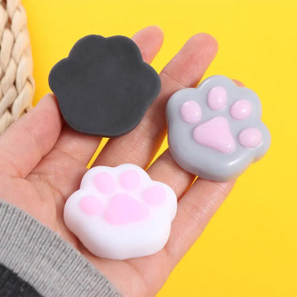 Mini Cat Paw Squeeze Toy Silicone Pinch Decompression Toy Plush TPR Fidget Sensory Toys For Kids Adults Gift