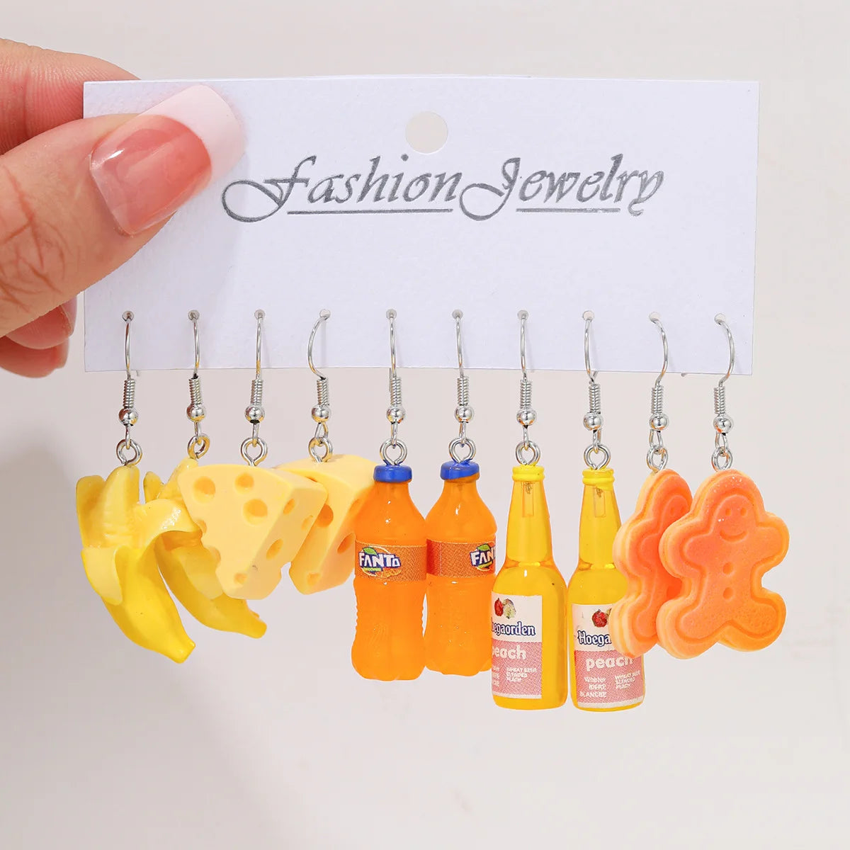 Fashion Sweet Fruit Drink Earrings Set for Women Cute Cartoon Food Ice Cream Donut Funny Resin Earrings Party Jewelry Gift New