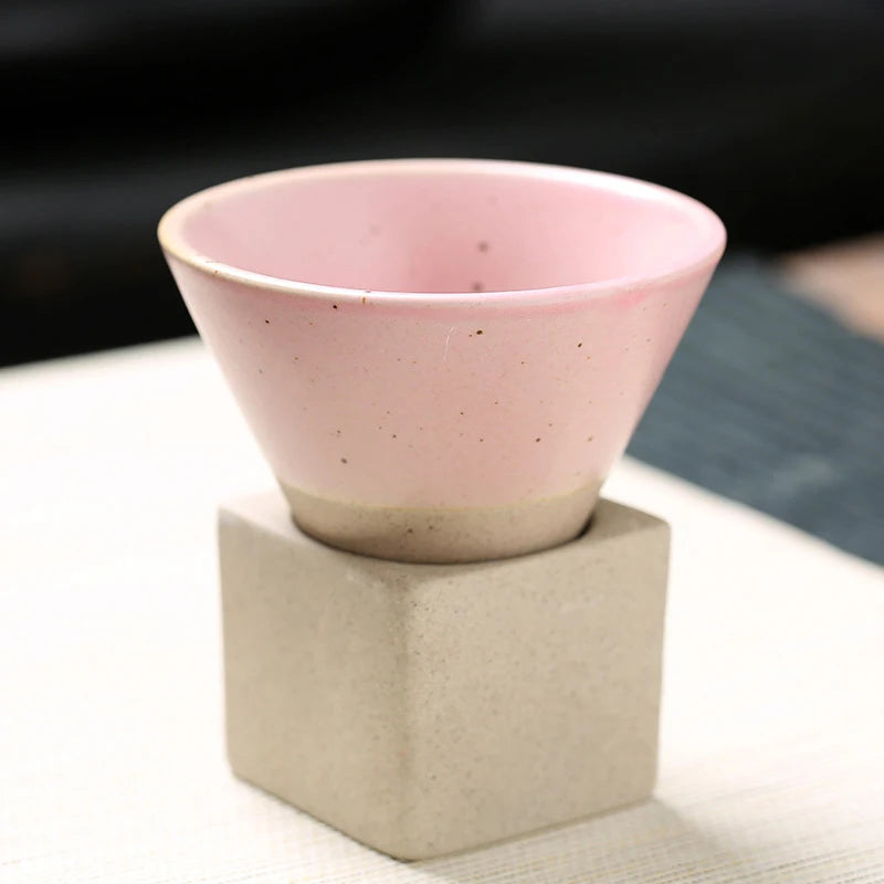 1PC Japanese Style Retro Ceramic Coffee Cup Rough Pottery Tea Cup Latte Pull Flower Porcelain Cup Pottery Mug For Home Office