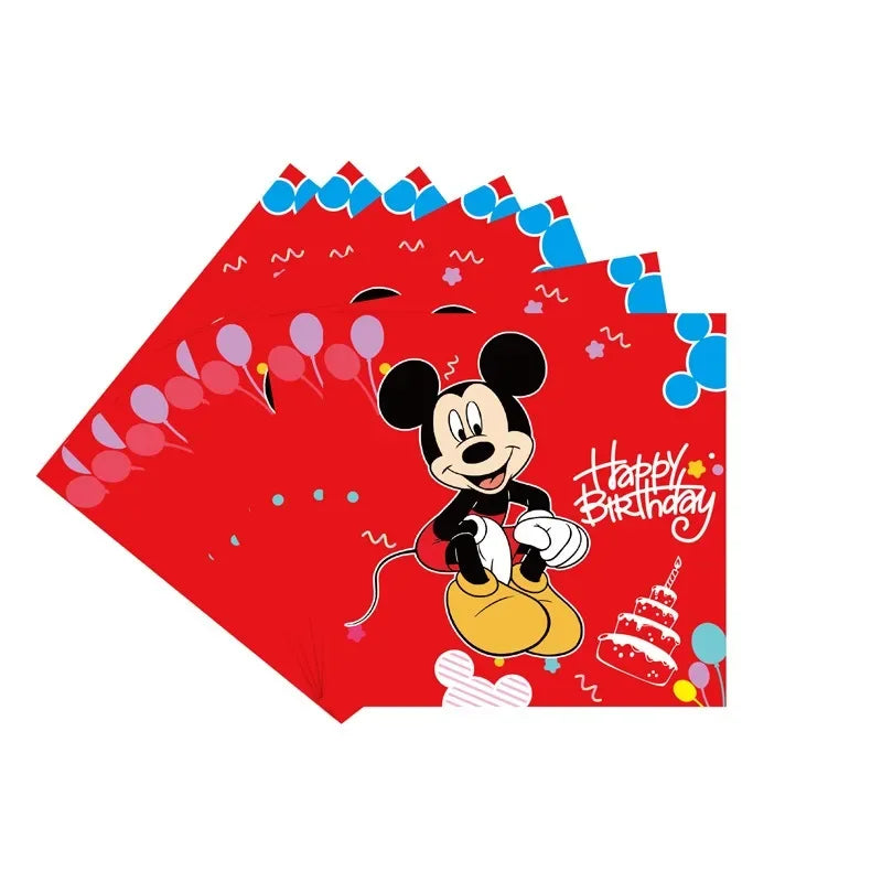 Disney's new Mickey Mouse black and red birthday party paper towel tablecloth large disposable tableware