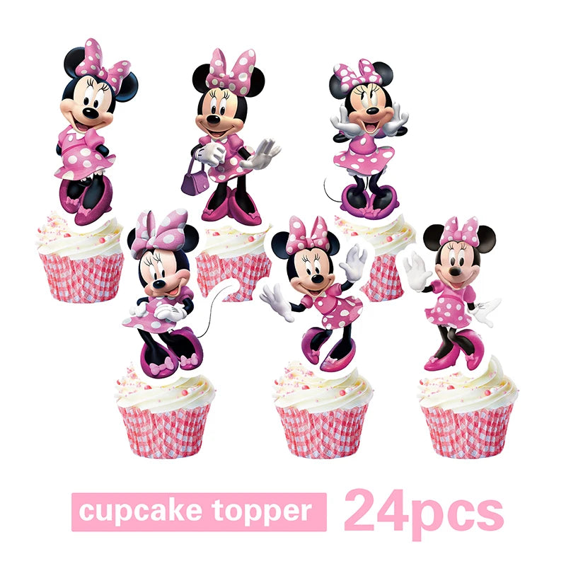 Minnie Mouse Birthday Party Decoration Girls Disposable Tableware Balloon Cups Plates Tablecloth Balloon Baby Shower Party Decor