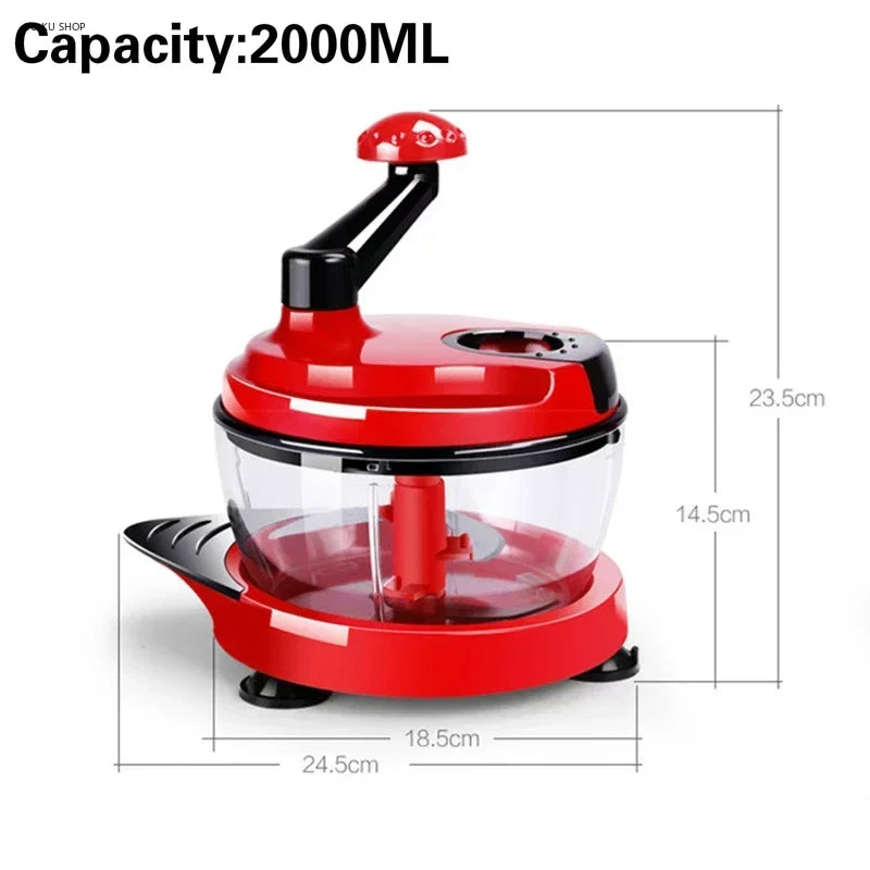 Mixer Food Processor Kitchen Manual Powerful Egg Blender Meat Grinder Vegetable Chopper Shredder Stainless Steel Blade Cutter